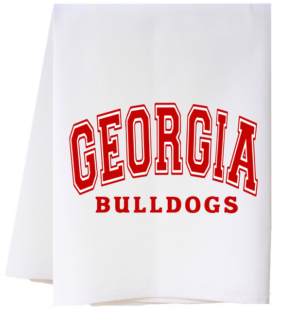Sourthern Sisters SS 22FSTCUST1 UGA COLLECTION - CURVED GEORGIA BULLDOGS TOWEL