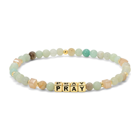My Fun Colors FC CW1253G PRAY Colorful Amazonite Words Bracelet