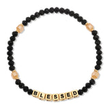 My Fun Colors FC CW930G BLESSED Colorful Black Crystal Words Bracelet