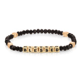 My Fun Colors FC CW930G BLESSED Colorful Black Crystal Words Bracelet