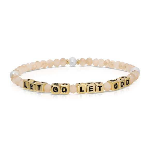 My Fun Colors FC CW933G LET GO LET GOD Colorful Caramel Cream Words Bracelet