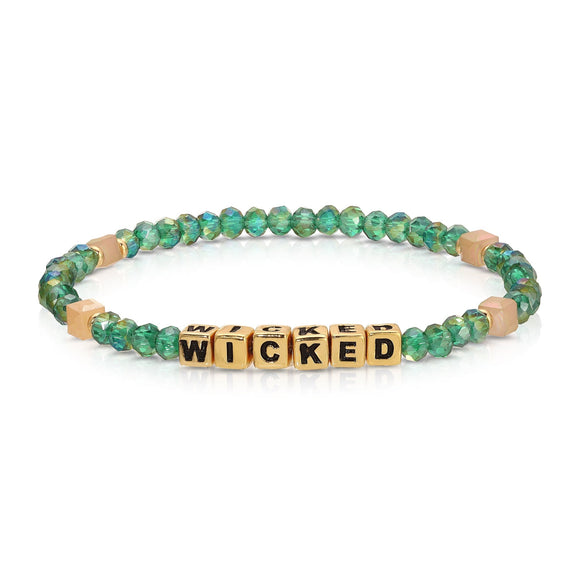 My Fun Colors FC CW936G WICKED Colorful Teal Gold Words Bracelet