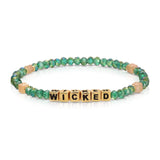My Fun Colors FC CW936G WICKED Colorful Teal Gold Words Bracelet