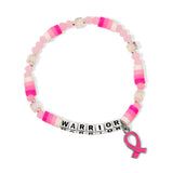 My Fun Colors FC CW971 WARRIOR Breast Cancer Awareness Colorful Sterling Silver Word Bracelet
