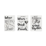 Wing Tai Trading WTT DAQ34192xx White Wine Tea Towels - 3 Styles