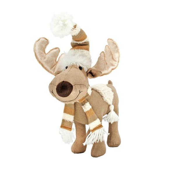 Wing Tai Trading WTT DXF43922 White and Tan Cheerful Winter Moose