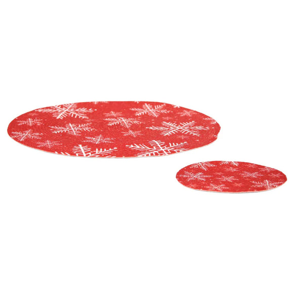 Wing Tai Trading WTT DXI59966-2S Set of 2 Red Snowflake Placemats