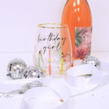 8 Oak Lane 26 EC010BDAY Birthday Girl Stemless Wine Glass