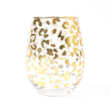 8 Oak Lane EC010LEP Gold Leopard Stemless Wine Glass