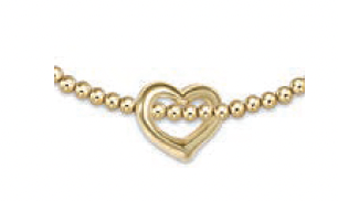 ENEWTON DESIGN ED EGBCLG25LOVG EGIRL CLASSIC GOLD 2.5MM BEAD BRACELET - LOVE GOLD CHARM