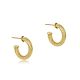 eNewton Design 26 ERDGxxPH4TTW Round Gold Post Hoop - 4mm - Textured Twist - 2 Sizes