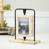 VIP Home & Garden VIP EW1028 Metal/Wood Table Clock and Frame Reversible