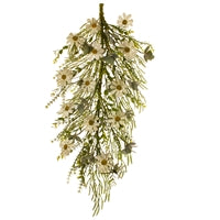 Wing Tai Trading WTT FAQ07803DG Rustic White Daisy Drip Garland 31.5in