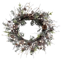 Wing Tai Trading WTT FXD39266W Hemlock & Cream Berry Wreath - 11 