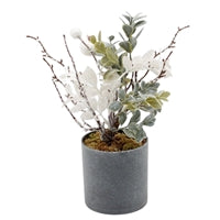 Wing Tai Trading WTT FXD39272T-9 Small Sage Green & Snowberry Tree Planter - 3 x3 x 9