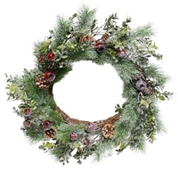 Wing Tai Trading WTT FXD39275W Pinecone & Red Crabapple Wreath - 11