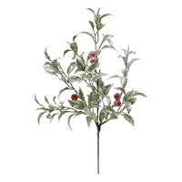 Wing Tai Trading WTT FXD39284B Silver Sparkle Green & Red Berry Pick - 12.5