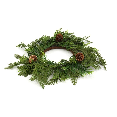 Wing Tai Trading WTT FXQ43643-4 Cedar and Pinecone Candle Ring 12in