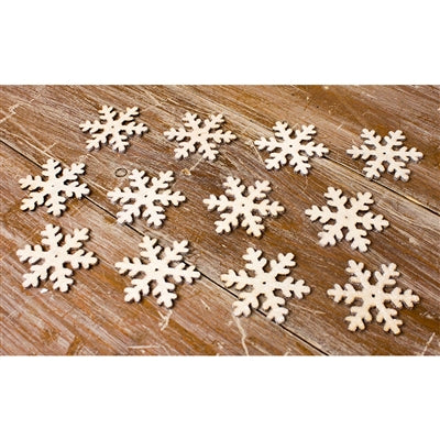 Wing Tai Trading WTT FXQ96670-L Large Wood Snowflakes - Pack of 12 - 2.25