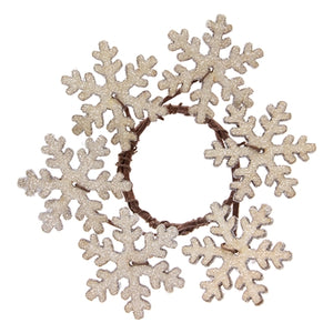 WING TAI TRADING WTT FXQ96770CSS WOODEN SNOWFLAKE MINI CANDLE RING