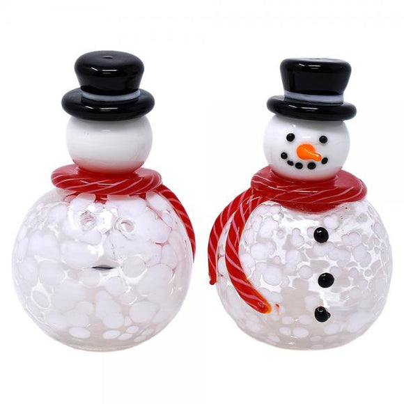 Gift Essentials GE GE3023 Blown Glass Snowman Salt & Pepper Set