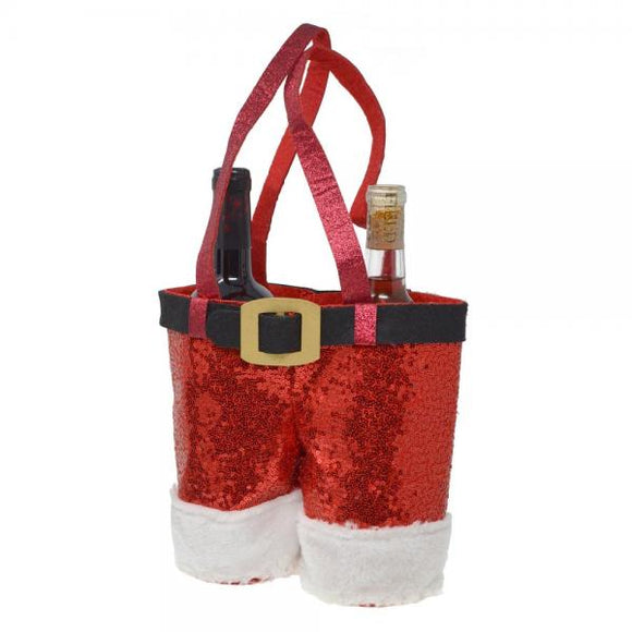 Gift Essentials GE 3041 Red Glitter Wine Santa Pants
