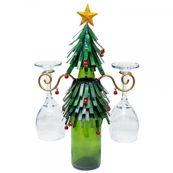 Gift Essentials GE BLUEW554 Christmas Tree Bottle Glass Holder