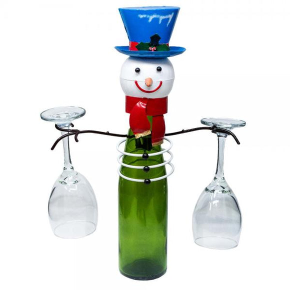Gift Essentials GE BLUEW556 Snowman Bottle & Glass Holder