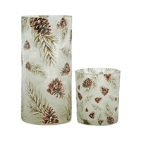 WING TAI TRADING WTT GXS43120-2S GLASS WOODLAND PINES JARS - PINECONES