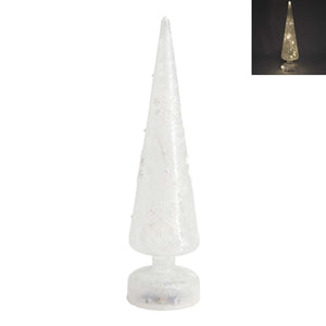 Glass LED Tree w/Snowflakes