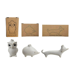 Hazel Mazel HM0395A Stoneware Mini Vases 2.0"