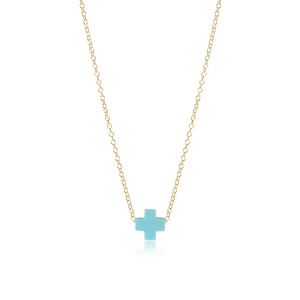 ENEWTON DESIGN ED EGN14GSCT EGIRL 14" Necklace Gold - Signature Cross Turquoise
