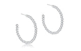 eNewton Design 26 EBECL125PHSSx Beaded Classic 1.25" Post Hoop - Sterling - 3 Sizes