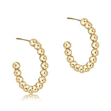 eNewton Design 26 EBECL125PHG2 Beaded Classic 1.25" Post Hoop - Gold - 3 Sizes