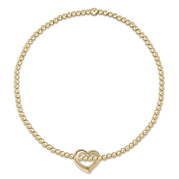 ENEWTON DESIGN ED BCLG2LOVSMG Classic Gold 2mm Bead Bracelet - Love Small Gold Charm