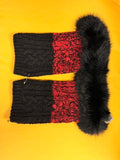 Coco + Carmen CC 1720954x Holland Cable& Fur Fingerless Gloves