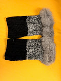 Coco + Carmen CC 1720954x Holland Cable& Fur Fingerless Gloves
