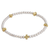 eNewton Design 26 BSCSM3PEx Signature Cross Small 3mm Pearl Bracelet - 2 Styles