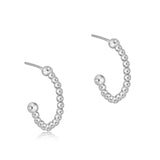 eNewton Design 26 EBECL1PHSS2 Beaded Classic 1" Post Hoop - Sterling - 3 Sizes