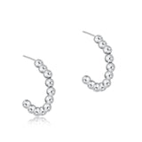 eNewton Design 26 EBECL1PHSS2 Beaded Classic 1" Post Hoop - Sterling - 3 Sizes