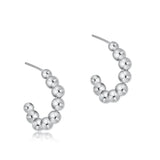 eNewton Design 26 EBECL1PHSS2 Beaded Classic 1" Post Hoop - Sterling - 3 Sizes