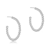 eNewton Design 26 EBECL125PHSSx Beaded Classic 1.25" Post Hoop - Sterling - 3 Sizes