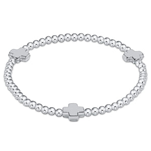 ENEWTON DESIGN ED BSCSSP3SSL Signature Cross Sterling Pattern 3MM Bead Bracelet Sterling