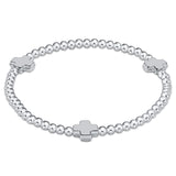eNewton Design 26 BSC3SSxx Signature Cross 3mm Sterling Bracelet - 2 Styles