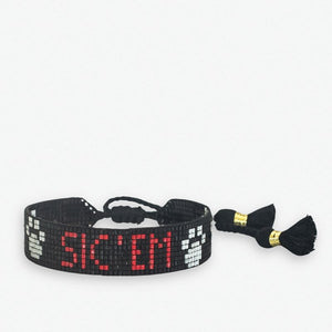 Ink + Alloy IA LXBR0816SB Gabby "sic'em" adjustable beaded bracelet scarlet + black