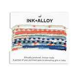 Ink + Alloy IA SBBR0900 Sage confetti beaded 10 strand stretch bracelets