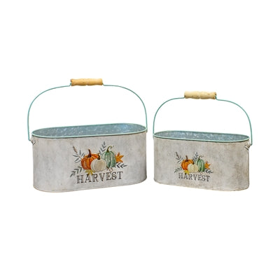 Wing Tai Trading WTT MFF25023-2 Oval Harvest Buckets with Handles