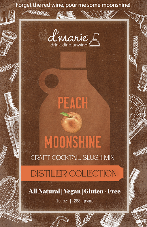d'Marie Inc DI MS02 Peach Moonshine Cocktail Slush Mix 10oz