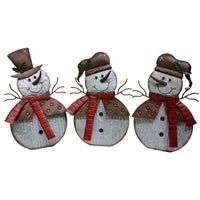 Wing Tai Trading WTT MXF39040-3A METAL SNOWMEN - SOLD AS A SET