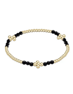 ENEWTON DESIGN ED BSCGBL25MOX SIGNATURE CROSS GOLD BLISS PATTERN 2.5MM BEAD BRACELET - MATTE ONYX